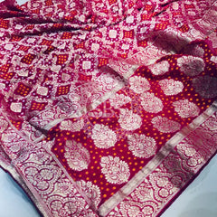 PURE VISCOS KHADDI GEORGETTE DUPATTA Rani Pink