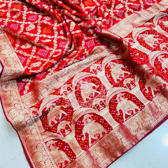 PURE VISCOS KHADDI GEORGETTE DUPATTA Red