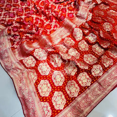 PURE VISCOS KHADDI GEORGETTE DUPATTA Red