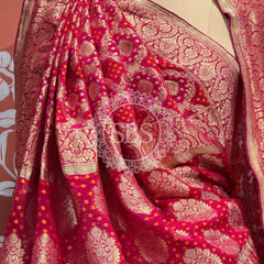 PURE VISCOS KHADDI GEORGETTE DUPATTA WITH TISSUE LEHENGA