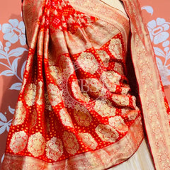 PURE VISCOS KHADDI GEORGETTE DUPATTA WITH TISSUE LEHENGA