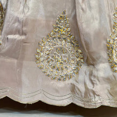 PURE VISCOS KHADDI GEORGETTE DUPATTA WITH TISSUE LEHENGA