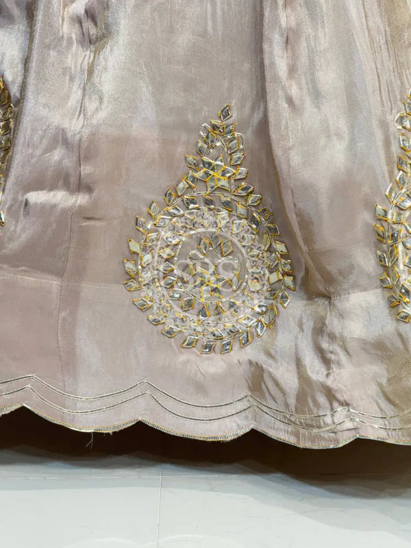 PURE VISCOS KHADDI GEORGETTE DUPATTA WITH TISSUE LEHENGA