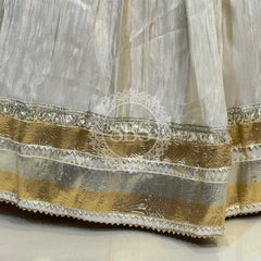 PURE VISCOS KHADDI GEORGETTE DUPATTA WITH TISSUE LEHENGA