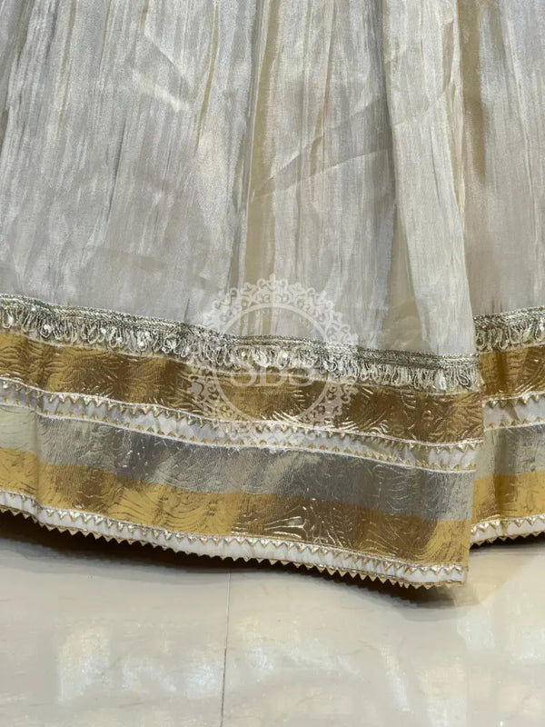 PURE VISCOS KHADDI GEORGETTE DUPATTA WITH TISSUE LEHENGA