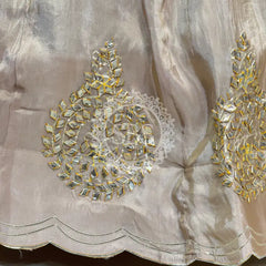 PURE VISCOS KHADDI GEORGETTE DUPATTA WITH TISSUE LEHENGA