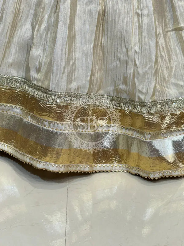 PURE VISCOS KHADDI GEORGETTE DUPATTA WITH TISSUE LEHENGA