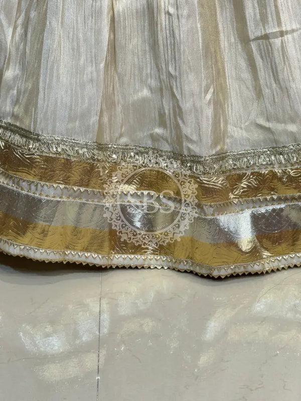 PURE VISCOS KHADDI GEORGETTE DUPATTA WITH TISSUE LEHENGA