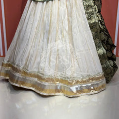 PURE VISCOS KHADDI GEORGETTE DUPATTA WITH TISSUE LEHENGA