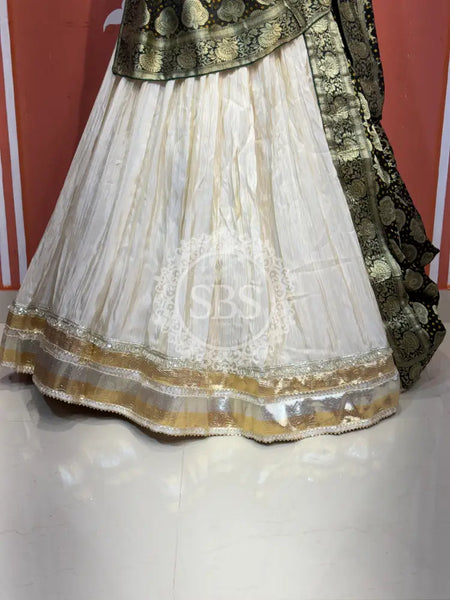 PURE VISCOS KHADDI GEORGETTE DUPATTA WITH TISSUE LEHENGA