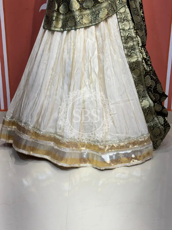 PURE VISCOS KHADDI GEORGETTE DUPATTA WITH TISSUE LEHENGA