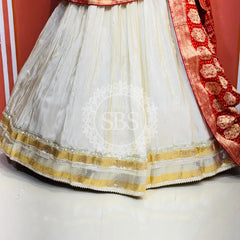PURE VISCOS KHADDI GEORGETTE DUPATTA WITH TISSUE LEHENGA