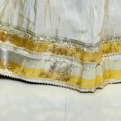 PURE VISCOS KHADDI GEORGETTE DUPATTA WITH TISSUE LEHENGA