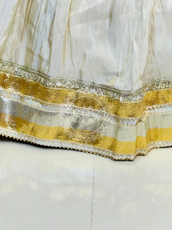 PURE VISCOS KHADDI GEORGETTE DUPATTA WITH TISSUE LEHENGA