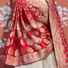 PURE VISCOS KHADDI GEORGETTE DUPATTA WITH TISSUE LEHENGA