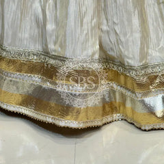 PURE VISCOS KHADDI GEORGETTE DUPATTA WITH TISSUE LEHENGA