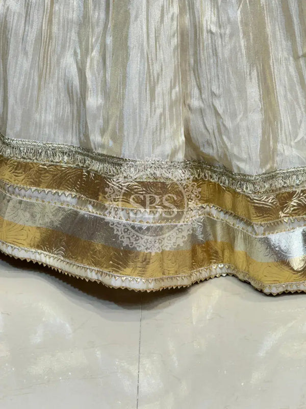 PURE VISCOS KHADDI GEORGETTE DUPATTA WITH TISSUE LEHENGA