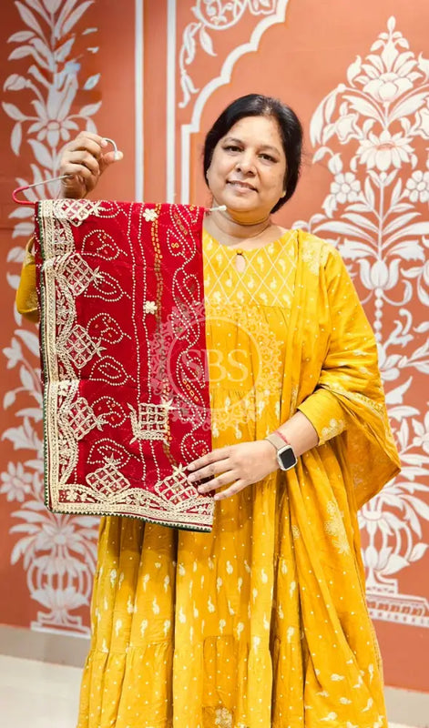 PURE VISCOSE GEORGETTE BHANDEJ SAREE