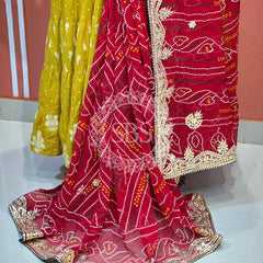 PURE VISCOSE GEORGETTE BHANDEJ SAREE