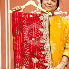 PURE VISCOSE GEORGETTE BHANDEJ SAREE