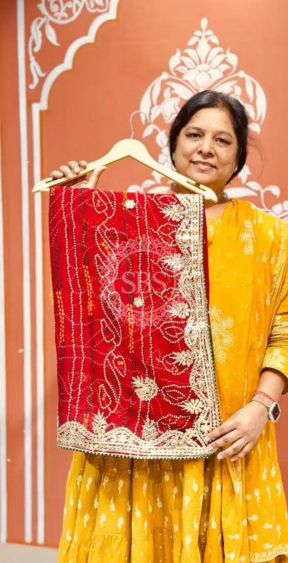 PURE VISCOSE GEORGETTE BHANDEJ SAREE