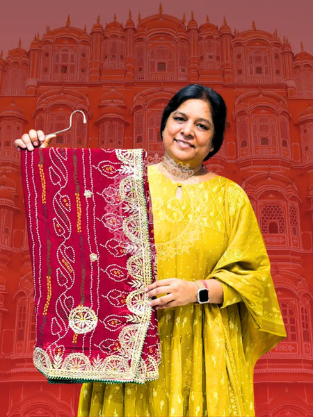 PURE VISCOSE GEORGETTE BHANDEJ SAREE