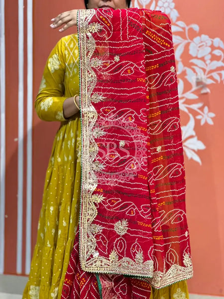 PURE VISCOSE GEORGETTE BHANDEJ SAREE