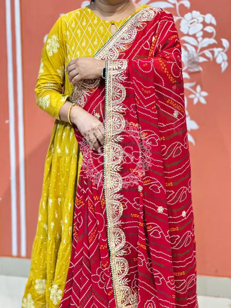 PURE VISCOSE GEORGETTE BHANDEJ SAREE