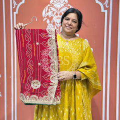 PURE VISCOSE GEORGETTE BHANDEJ SAREE