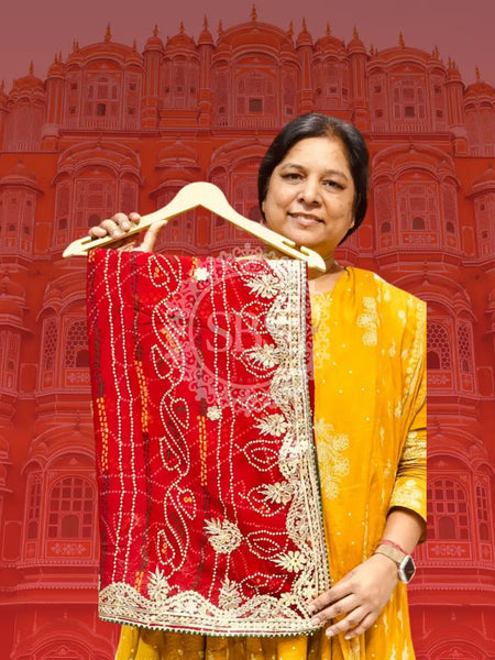 PURE VISCOSE GEORGETTE BHANDEJ SAREE