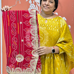 PURE VISCOSE GEORGETTE BHANDEJ SAREE