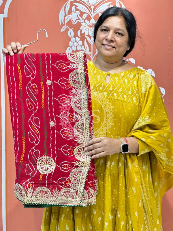 PURE VISCOSE GEORGETTE BHANDEJ SAREE