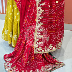 PURE VISCOSE GEORGETTE BHANDEJ SAREE