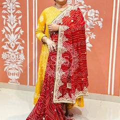 PURE VISCOSE GEORGETTE BHANDEJ SAREE