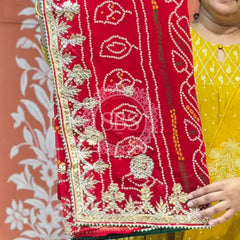 PURE VISCOSE GEORGETTE BHANDEJ SAREE