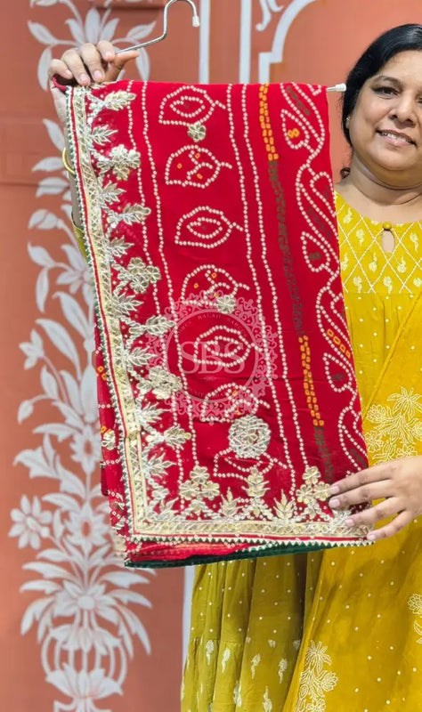 PURE VISCOSE GEORGETTE BHANDEJ SAREE