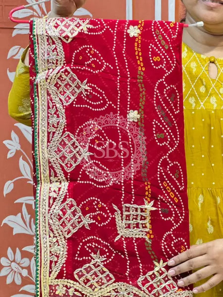 PURE VISCOSE GEORGETTE BHANDEJ SAREE