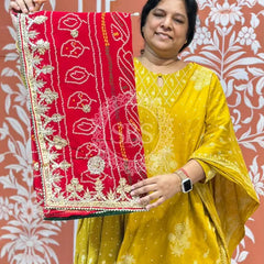 PURE VISCOSE GEORGETTE BHANDEJ SAREE