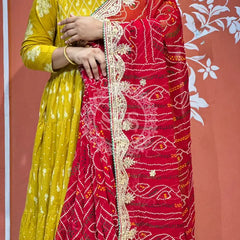 PURE VISCOSE GEORGETTE BHANDEJ SAREE