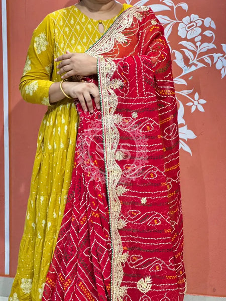 PURE VISCOSE GEORGETTE BHANDEJ SAREE