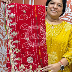 PURE VISCOSE GEORGETTE BHANDEJ SAREE