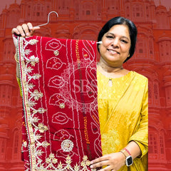 PURE VISCOSE GEORGETTE BHANDEJ SAREE