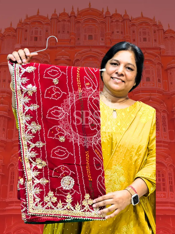 PURE VISCOSE GEORGETTE BHANDEJ SAREE