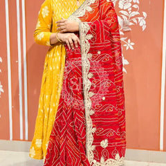 PURE VISCOSE GEORGETTE BHANDEJ SAREE