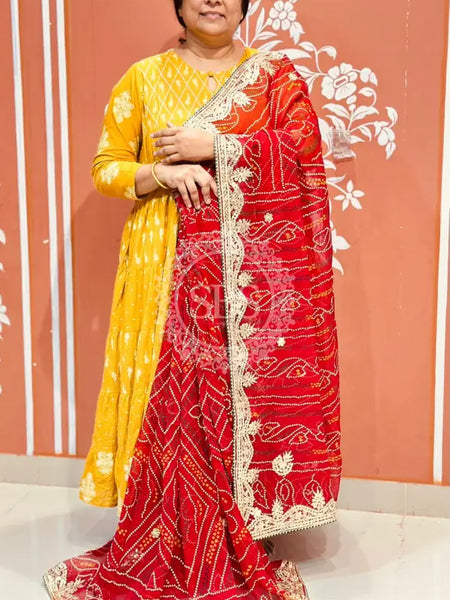 PURE VISCOSE GEORGETTE BHANDEJ SAREE
