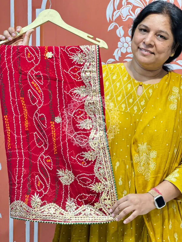 PURE VISCOSE GEORGETTE BHANDEJ SAREE