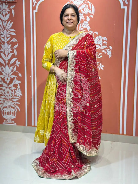 PURE VISCOSE GEORGETTE BHANDEJ SAREE