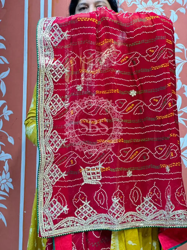 PURE VISCOSE GEORGETTE BHANDEJ SAREE