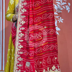 PURE VISCOSE GEORGETTE BHANDEJ SAREE