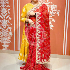 PURE VISCOSE GEORGETTE BHANDEJ SAREE